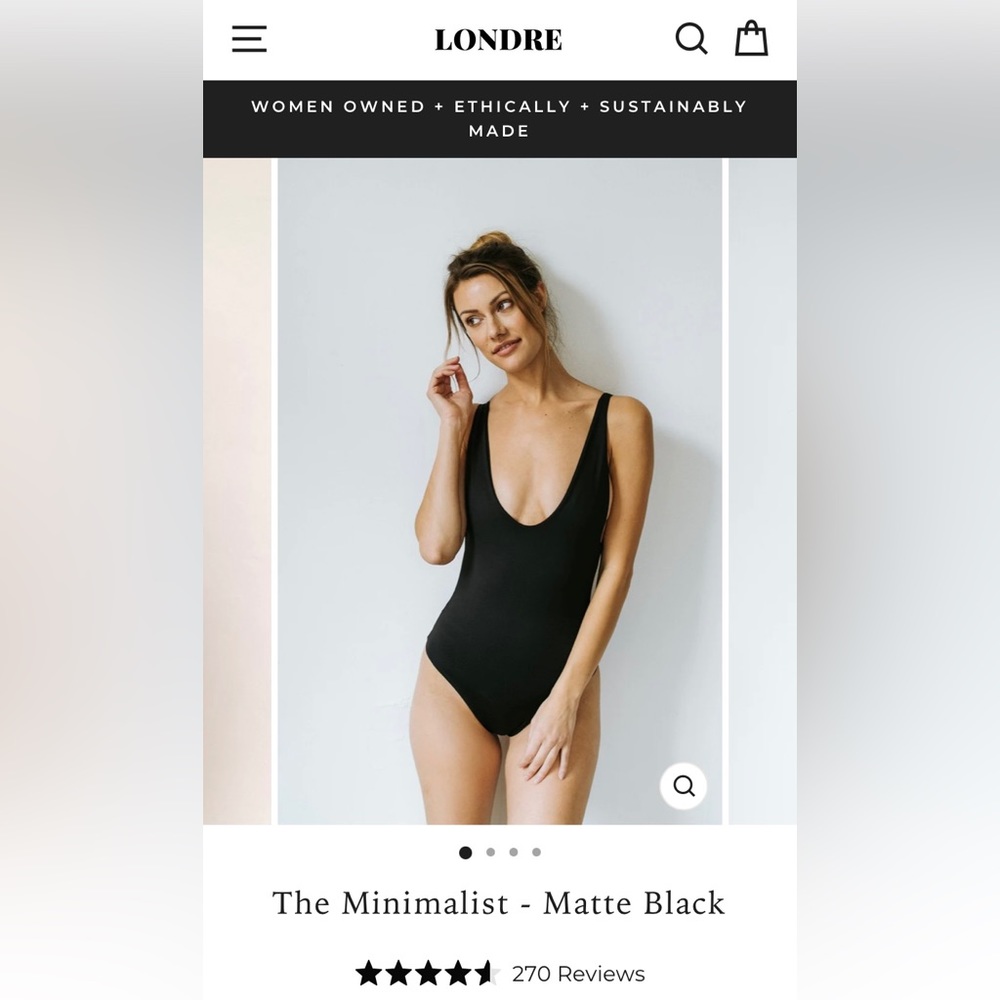 Londre The Minimalist swimsuit in Matte Black.